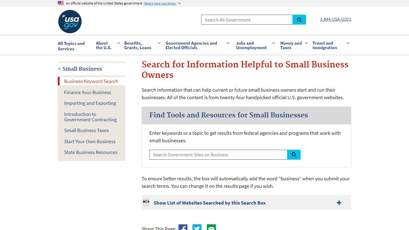 Small Business Keyword Search | USAGov